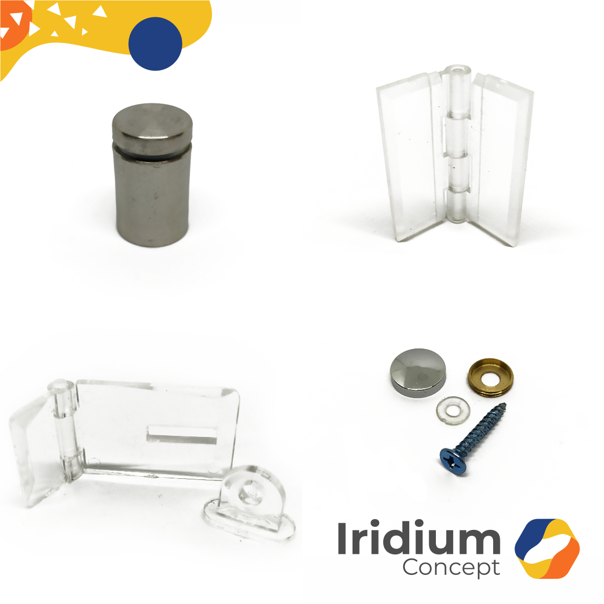 Iridium Concept - Aksesoris akrilik, engsel, pen, skrup, mount, lock